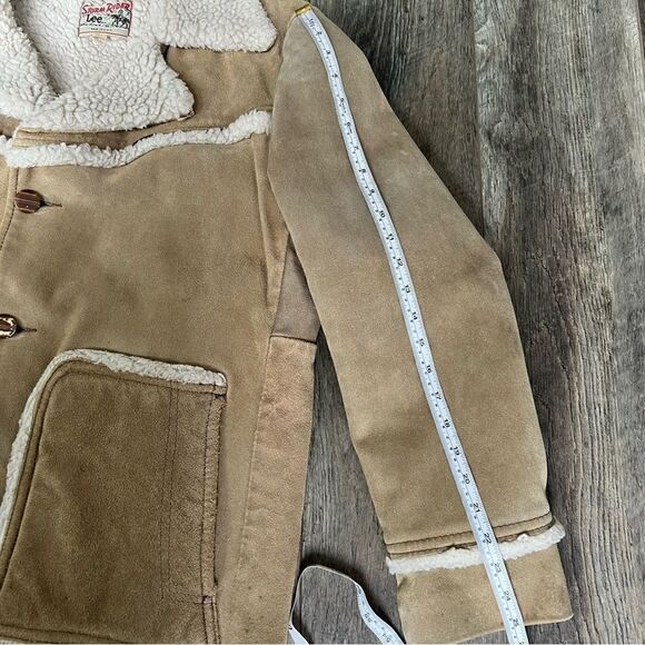 Vintage 70’s Lee Storm Rider Sherpa Suede Leather Coat Size 40 Marlboro Man - Picture 12 of 16